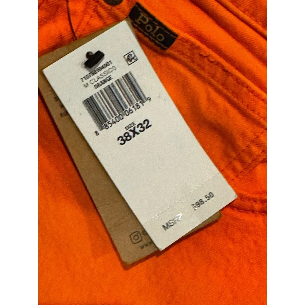 Polo Ralph Lauren Varick Slim Straight Orange Prison Pants Paratrooper 38x32 RRL